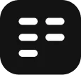 Two columns of three rounded white bars on a black background, indicating a grid/list view toggle icon.